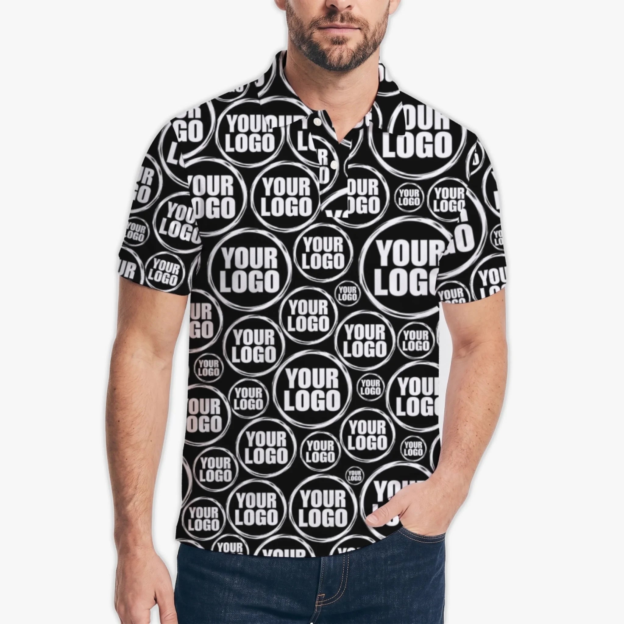 Custom Random Circle Polo Shirt with Live Preview - Mako Hawaiian