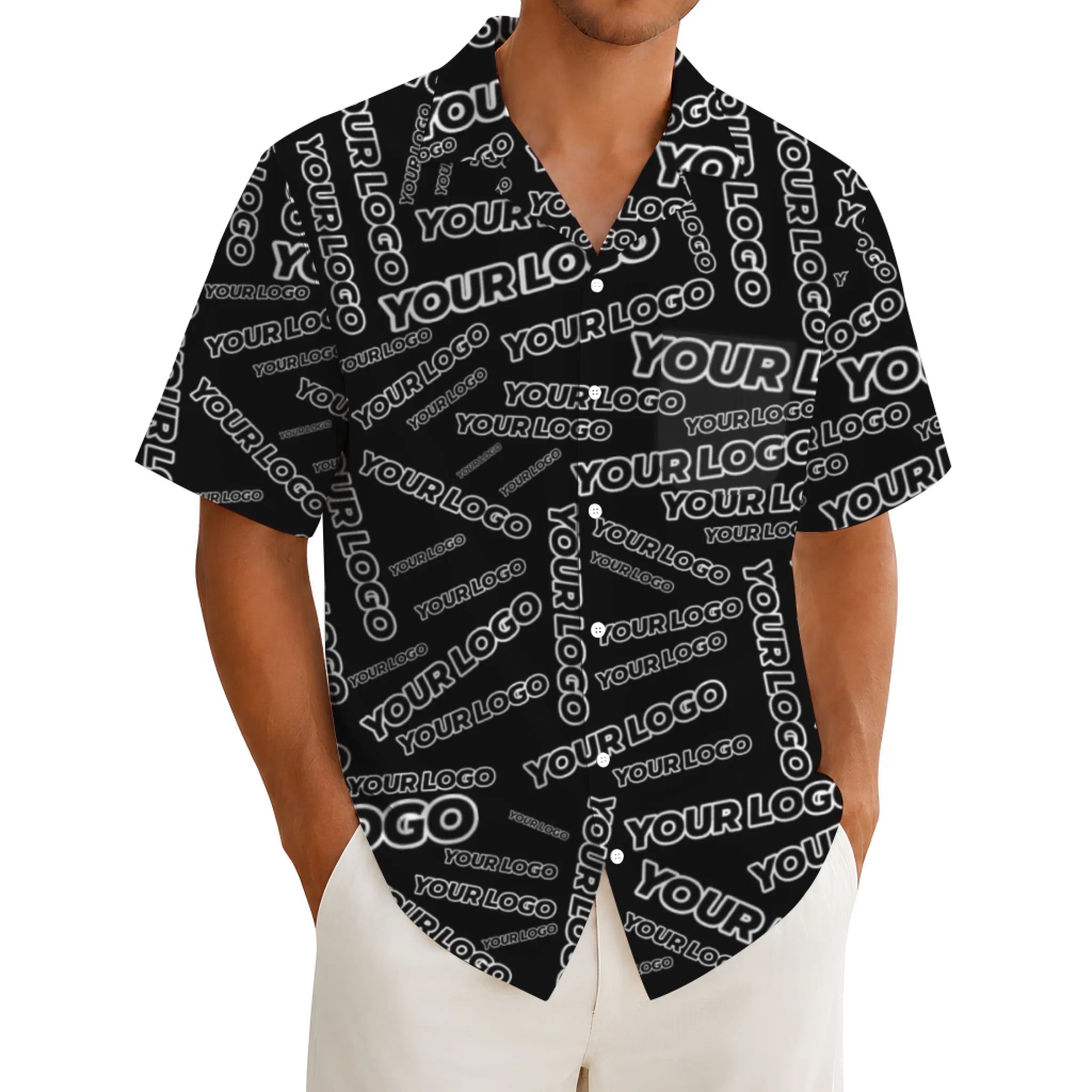 Custom Random Text Logo Hawaiian Shirt With Live Preview - Mako Hawaiian