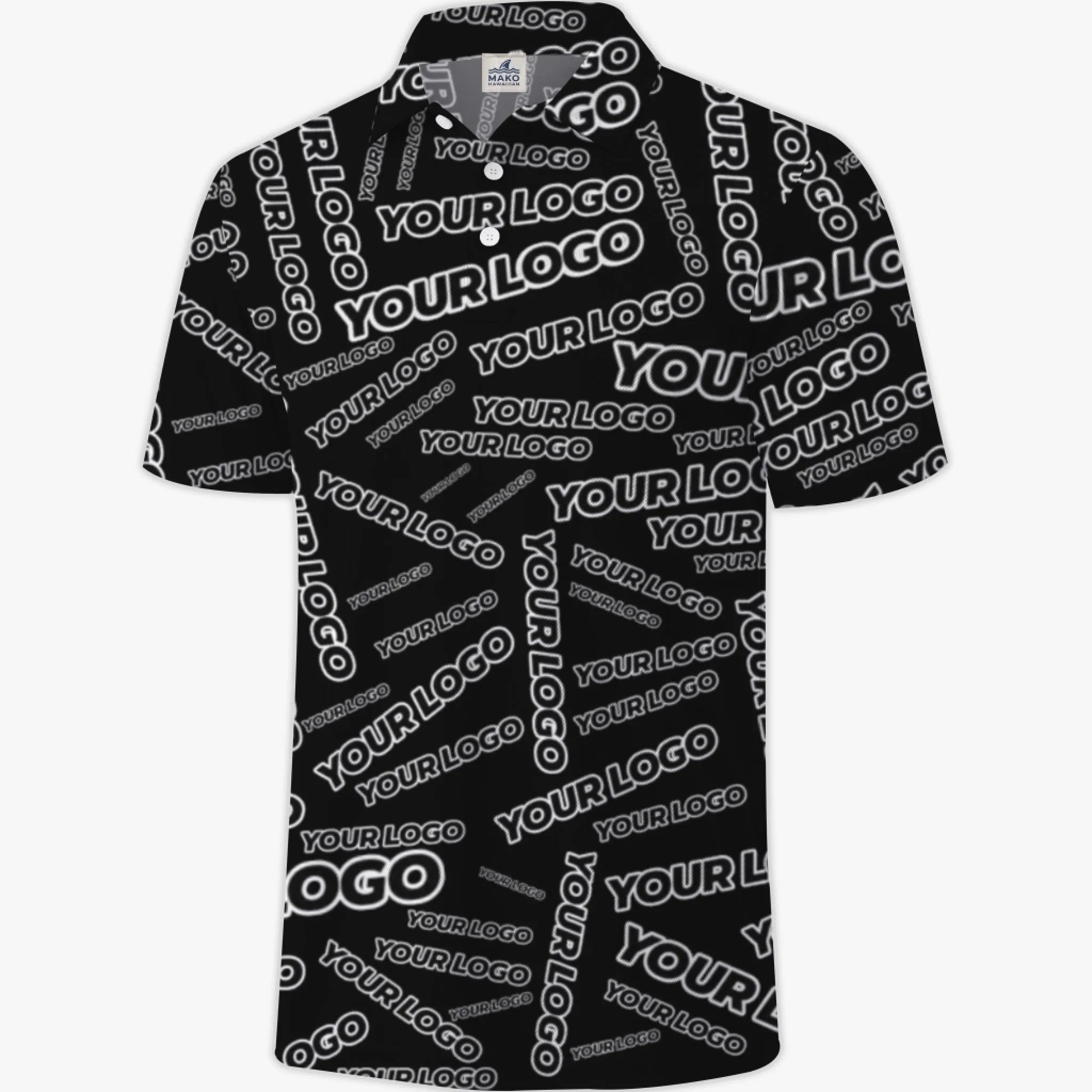 Custom Random Text Logo Polo Shirt With Live Preview - Mako Hawaiian