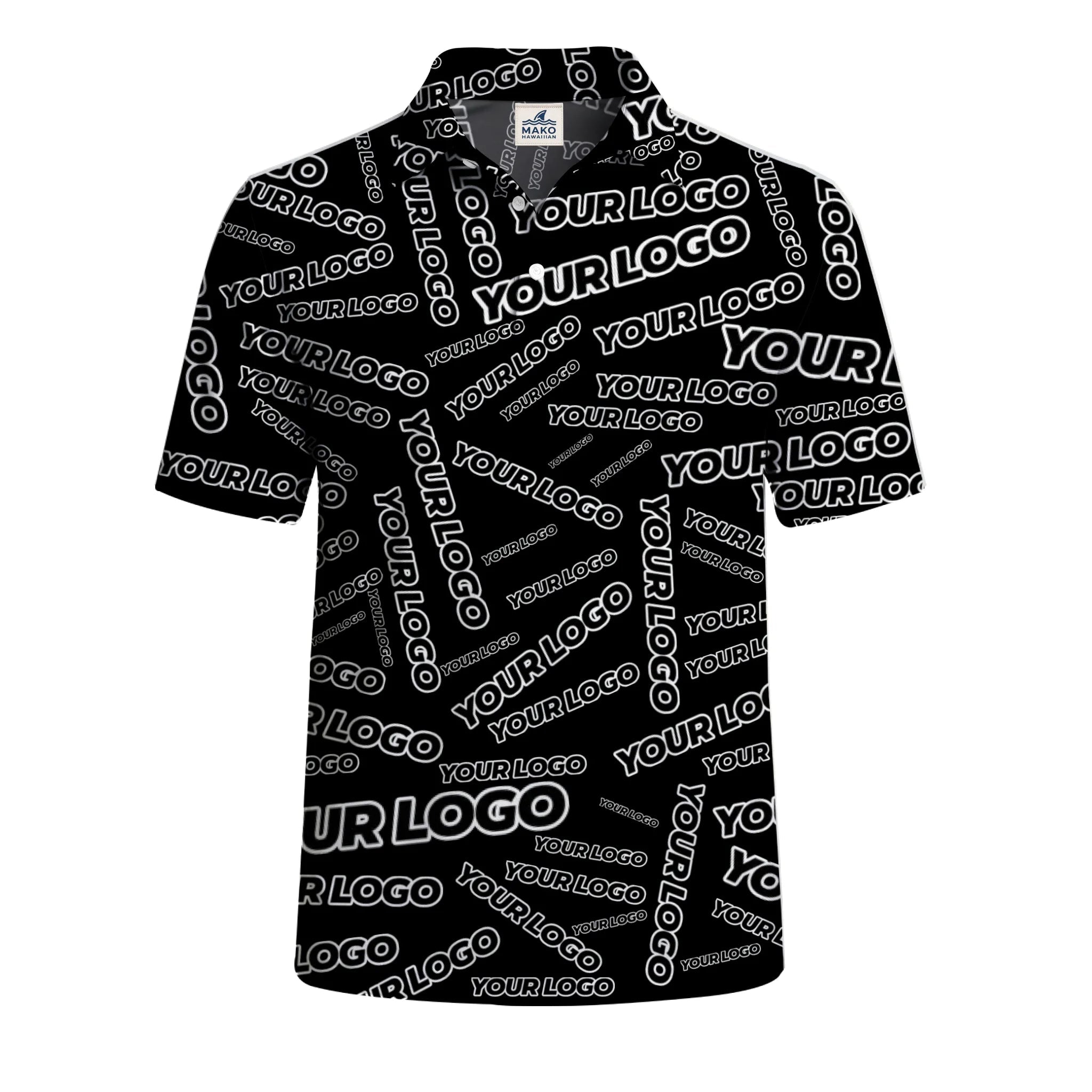 Custom Random Text Logo Polo Shirt With Live Preview - Mako Hawaiian