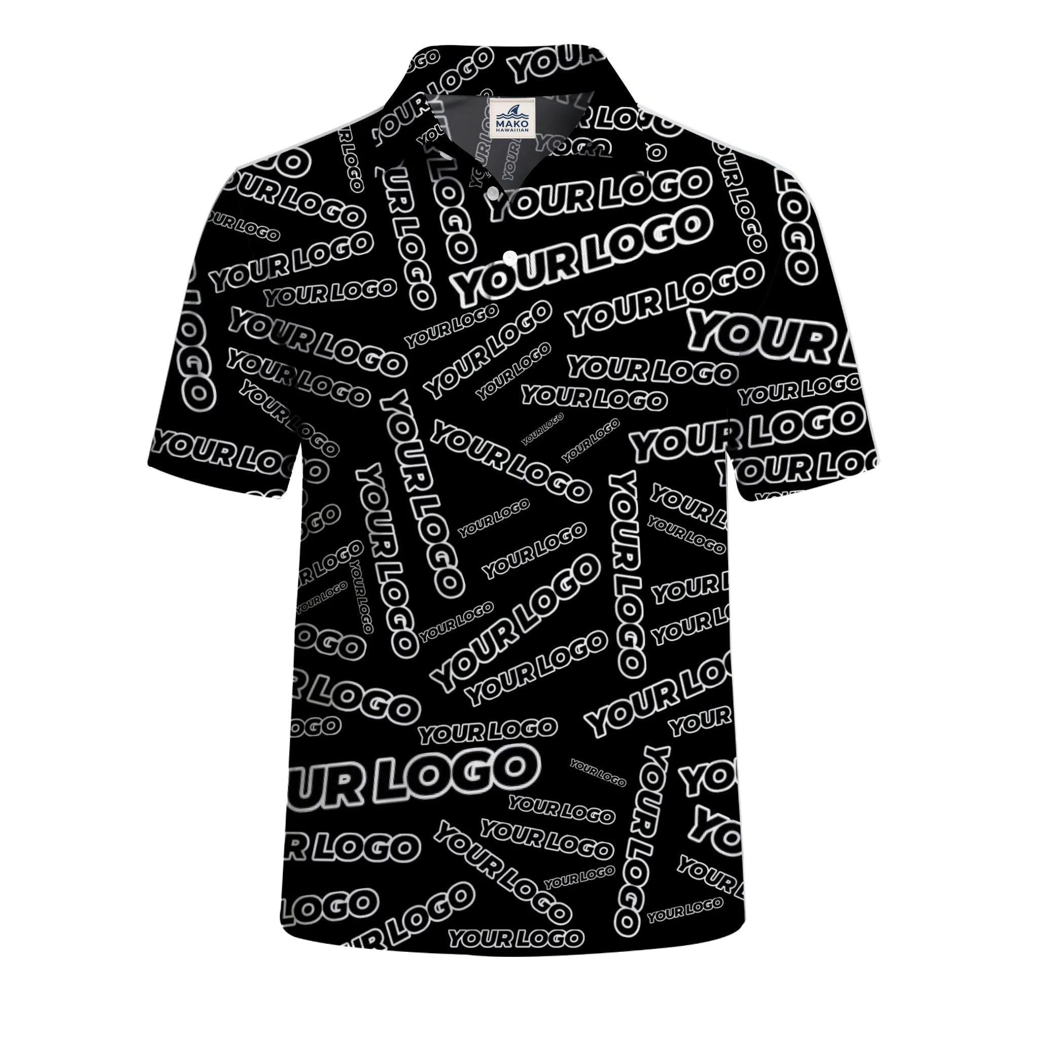 Custom Random Text Logo Polo Shirt With Live Preview - Mako Hawaiian