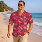 Custom Red Hibiscus Hawaiian Shirt With Live Preview - Mako Hawaiian