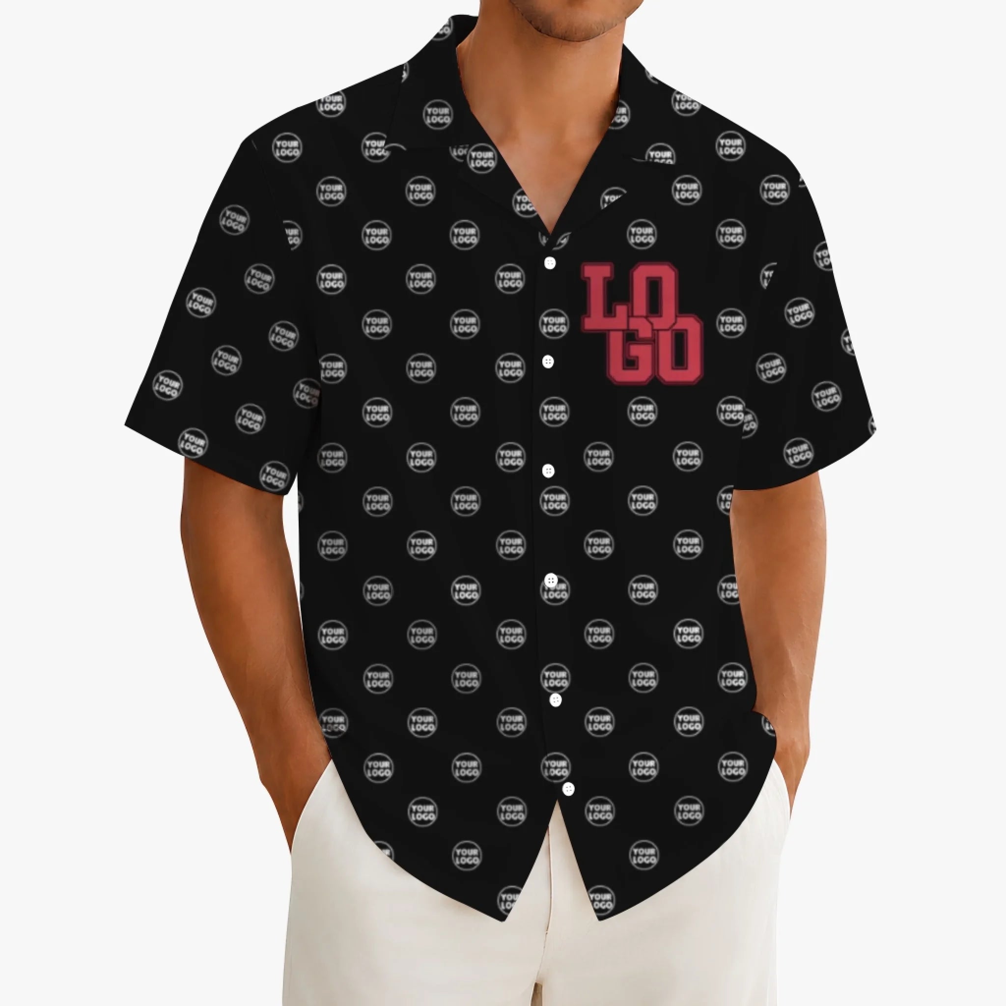Custom Small Logo Hawaiian Shirt For Business - Mako Hawaiian