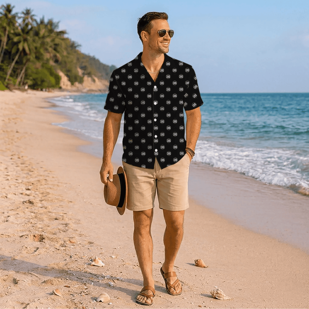 Custom Small Logo Hawaiian Shirt For Business - Mako Hawaiian