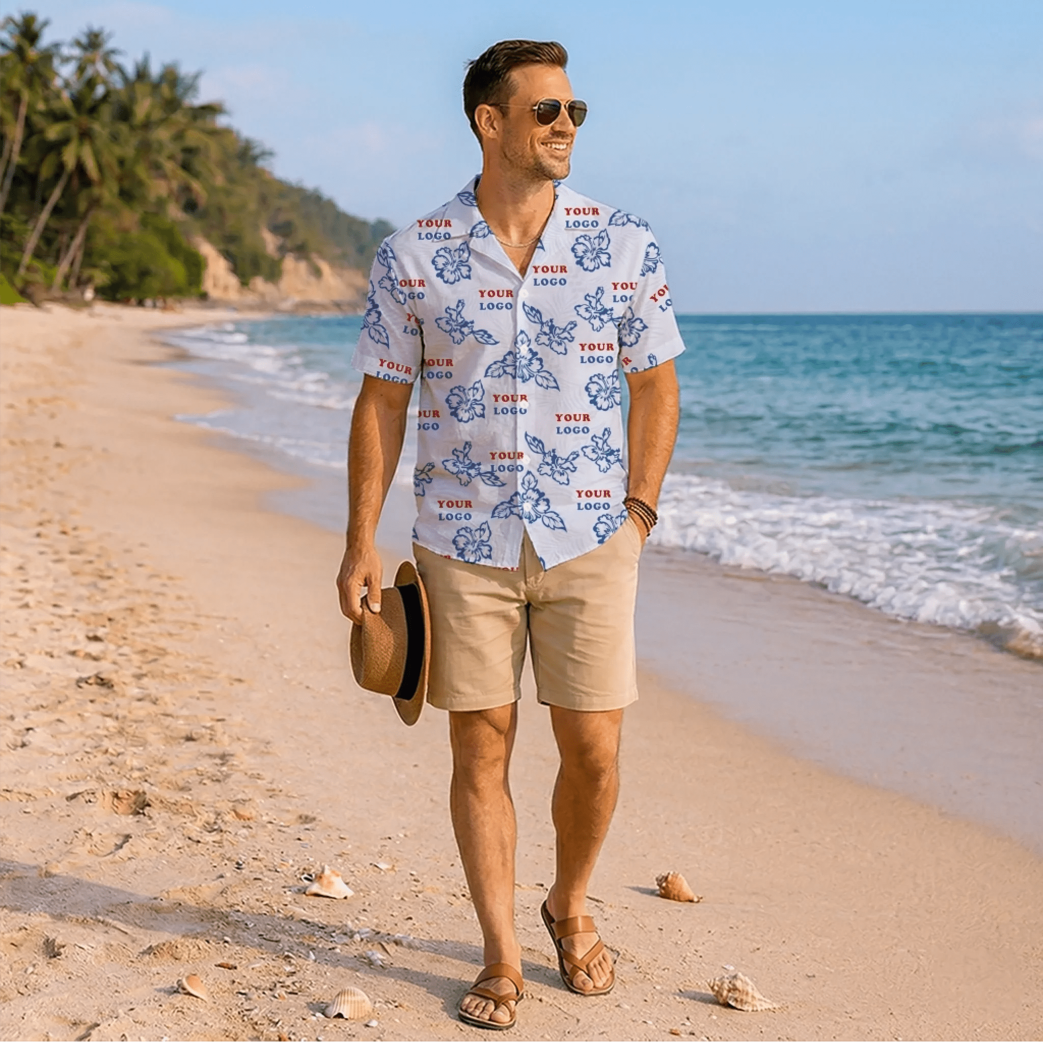 Custom White Hibiscus Hawaiian Shirt With Live Preview - Mako Hawaiian