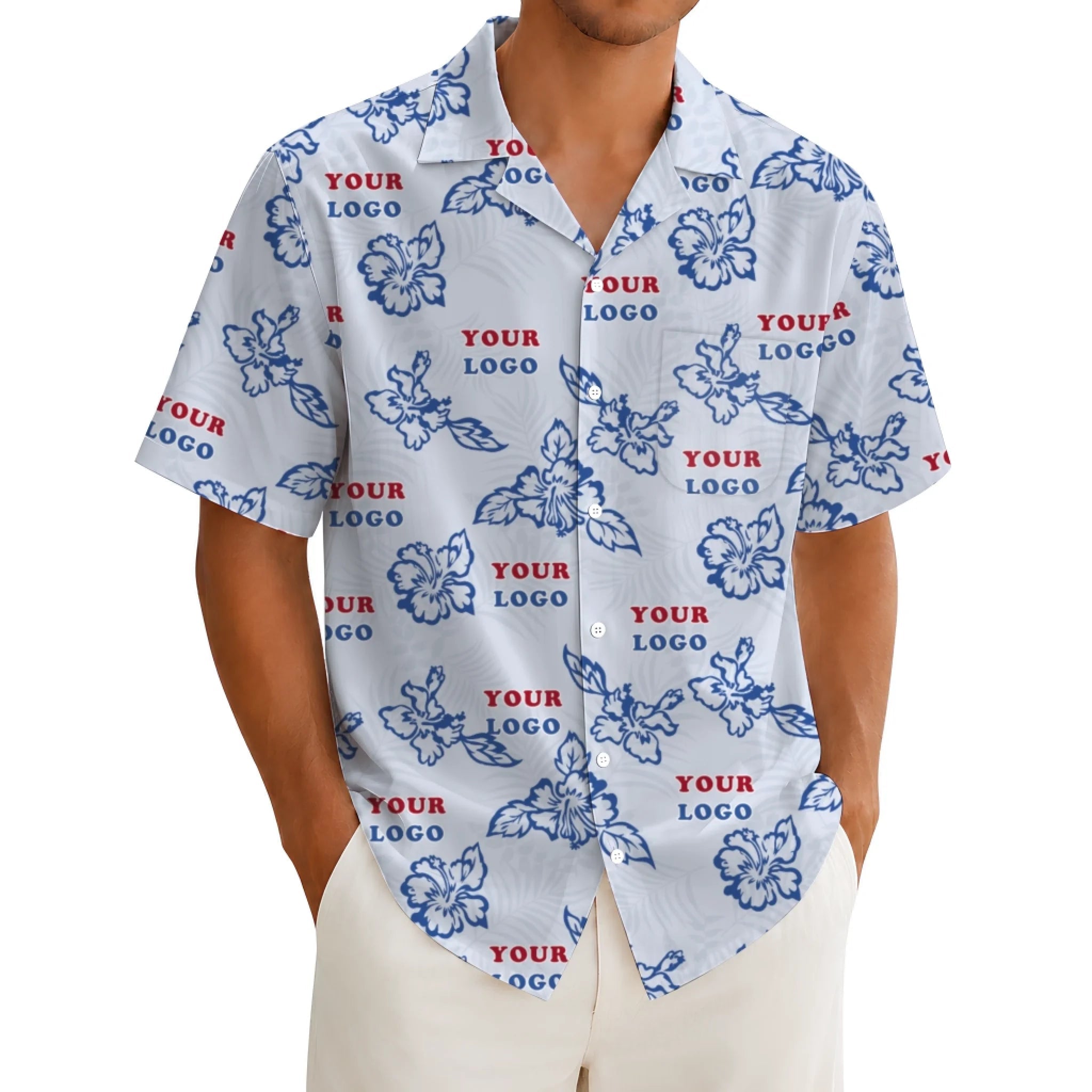 Custom White Hibiscus Hawaiian Shirt With Live Preview - Mako Hawaiian
