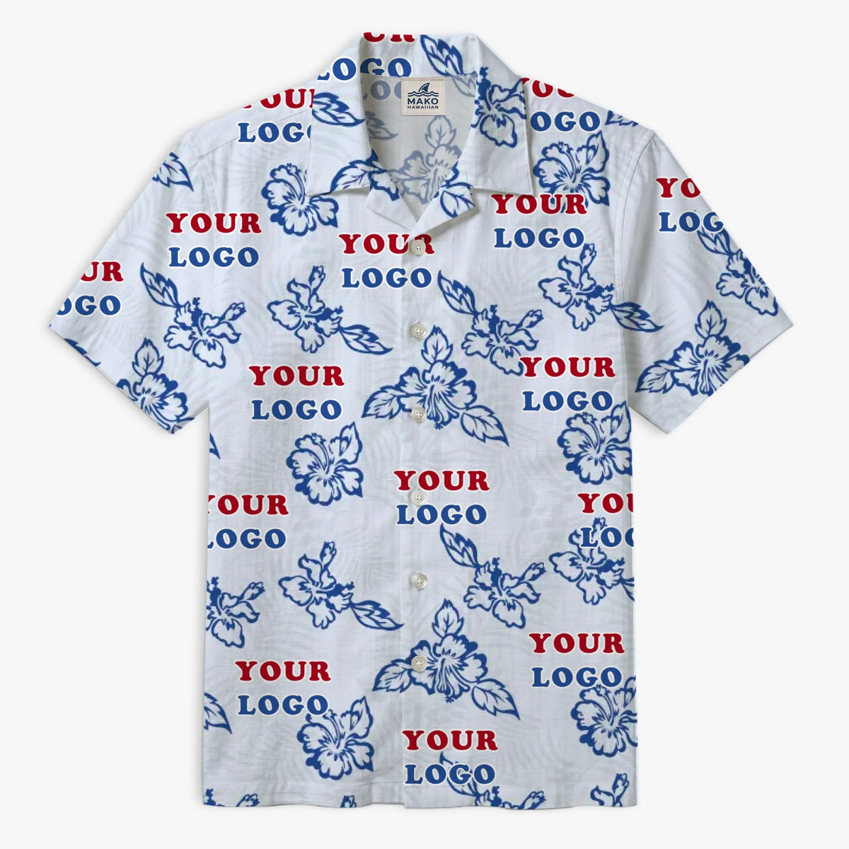 Custom White Hibiscus Hawaiian Shirt With Live Preview - Mako Hawaiian
