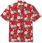 Floral Red Hawaiian Shirt With Custom Logo For Brand - Mako Hawaiian