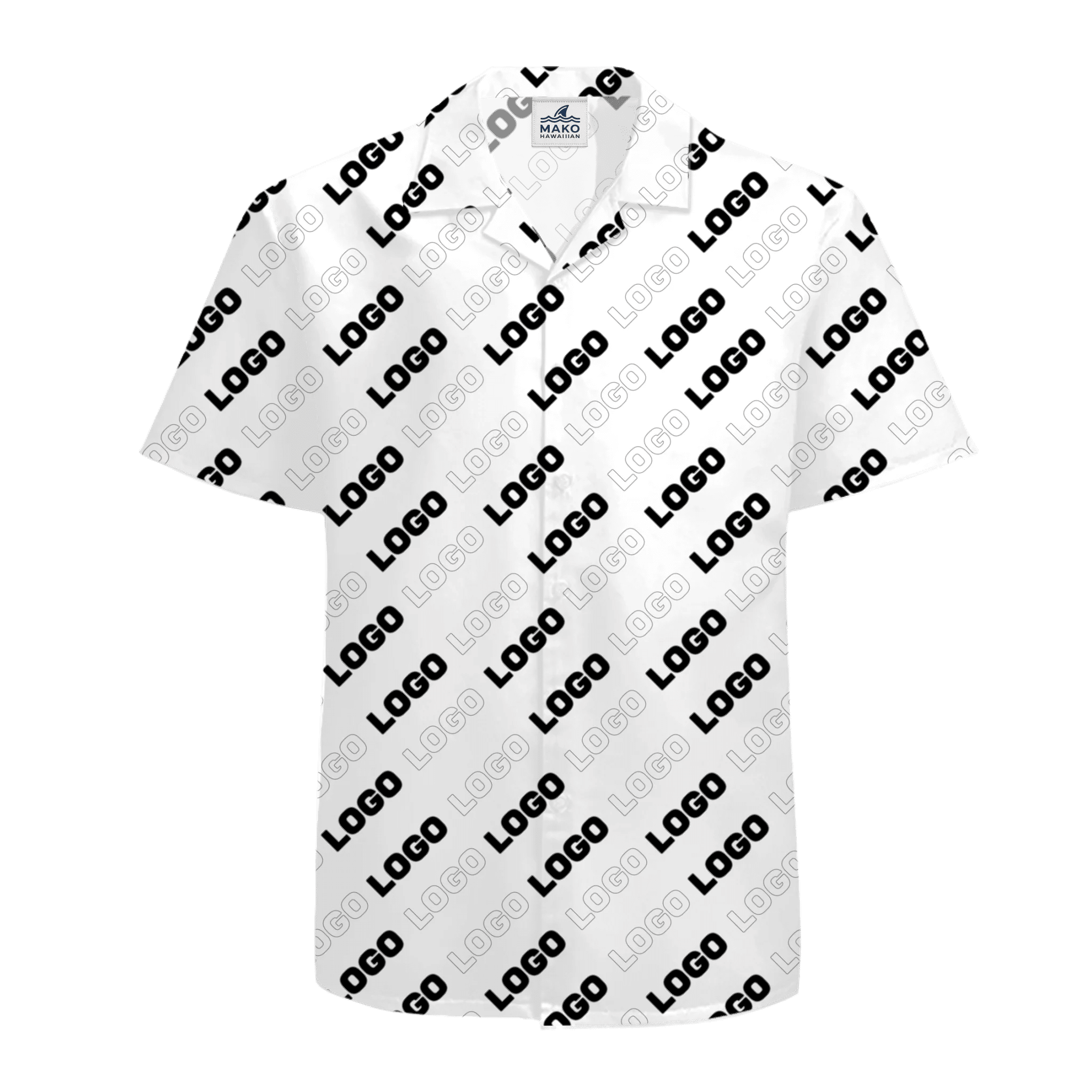 instant preview custom hawaiian shirt with logo front view