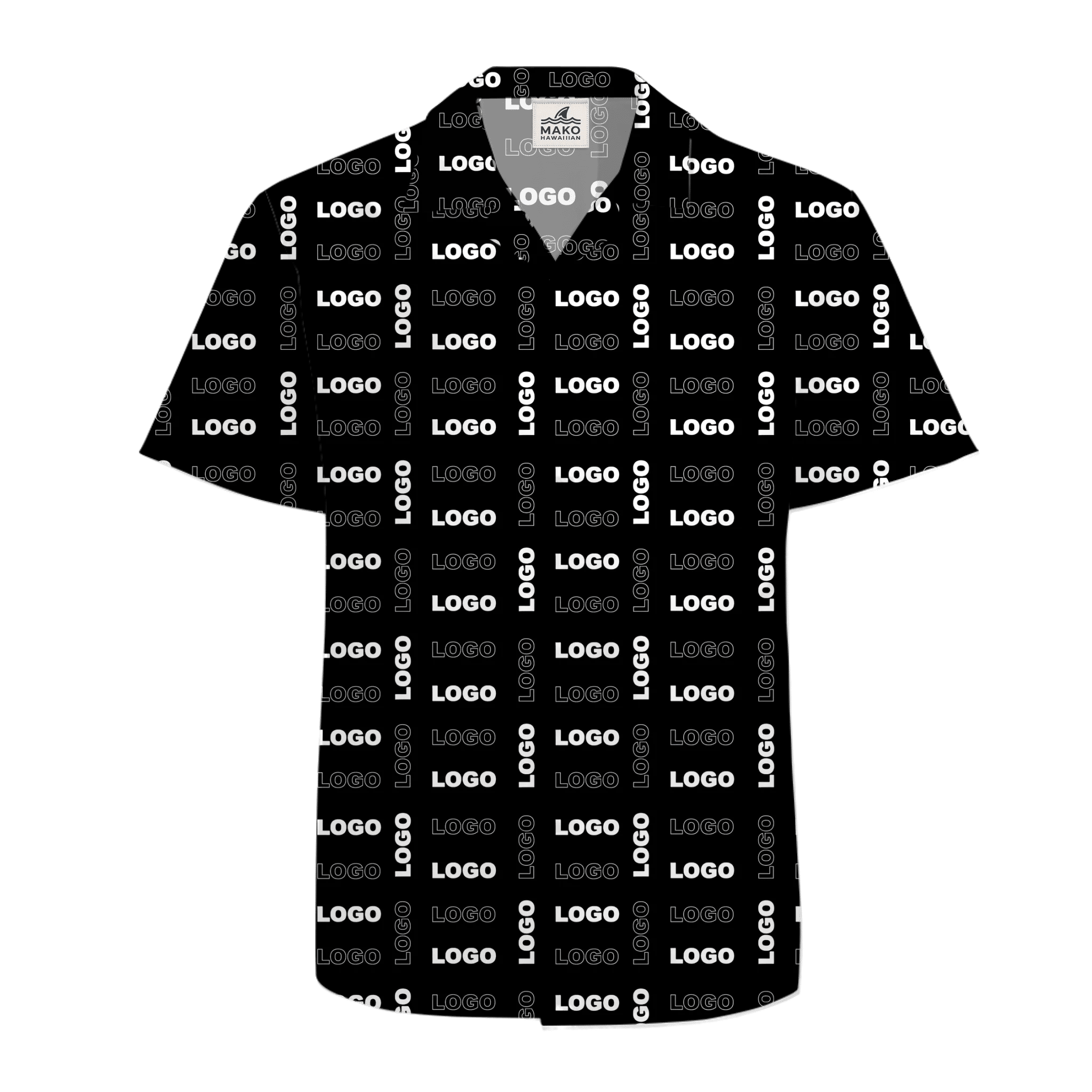 instant preview custom hawaiian shirt with logo for business front view