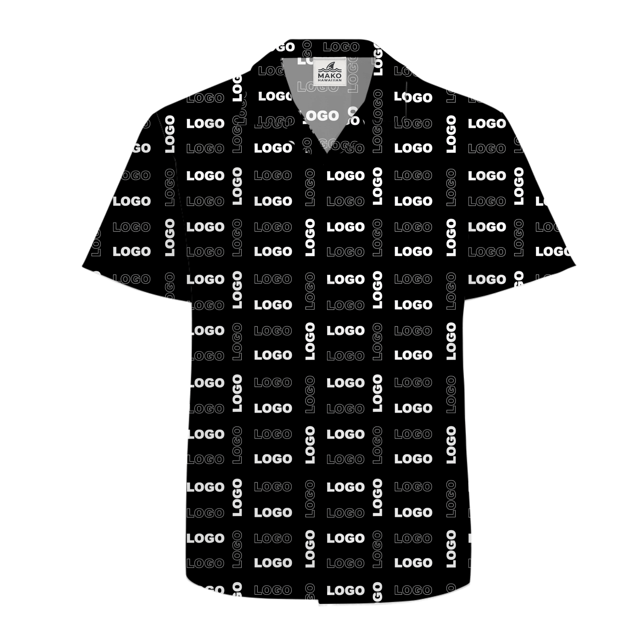 instant preview custom hawaiian shirt with logo for business front view