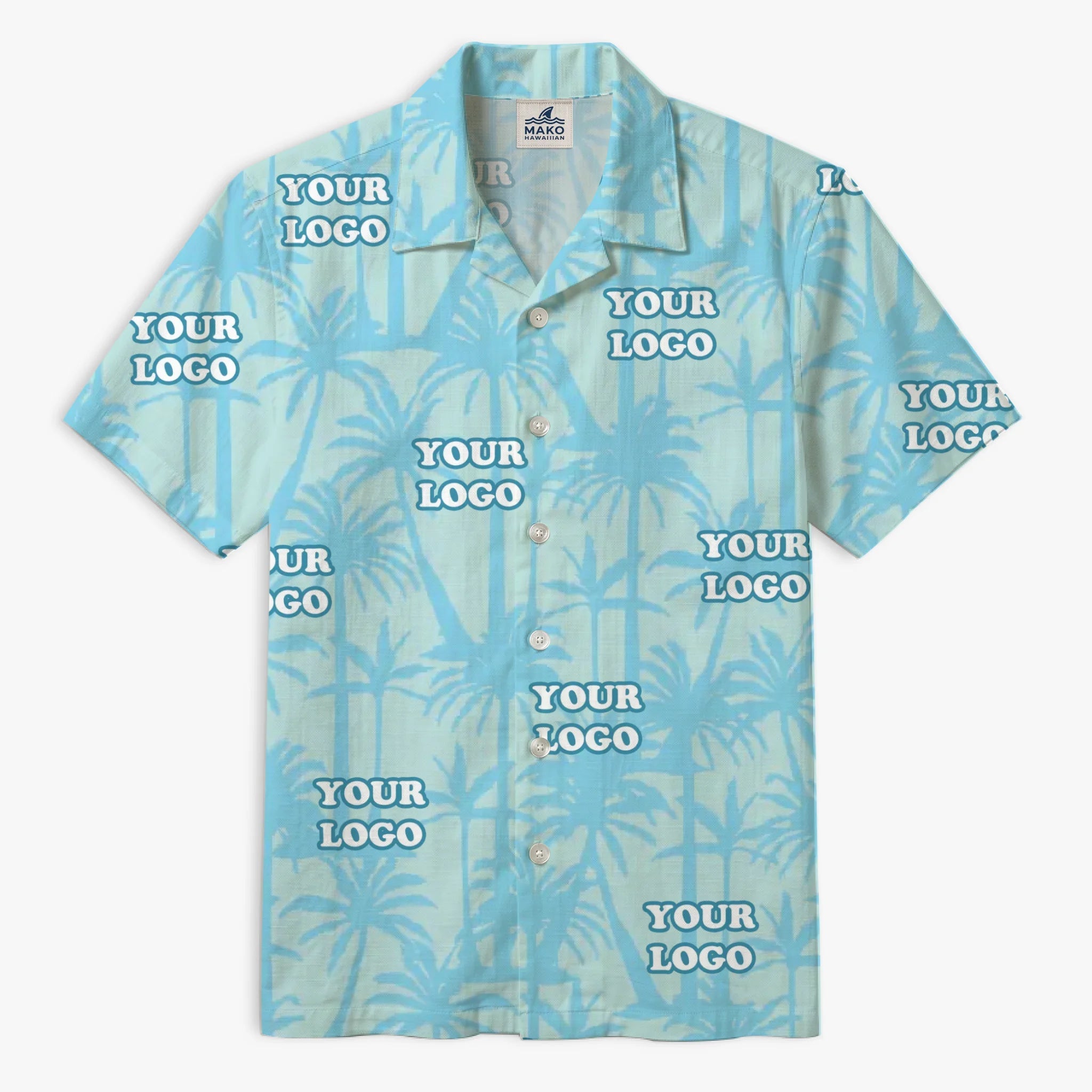 [Instant Preview] Custom Palm Tree Hawaiian Shirt With Logo - Mako Hawaiian