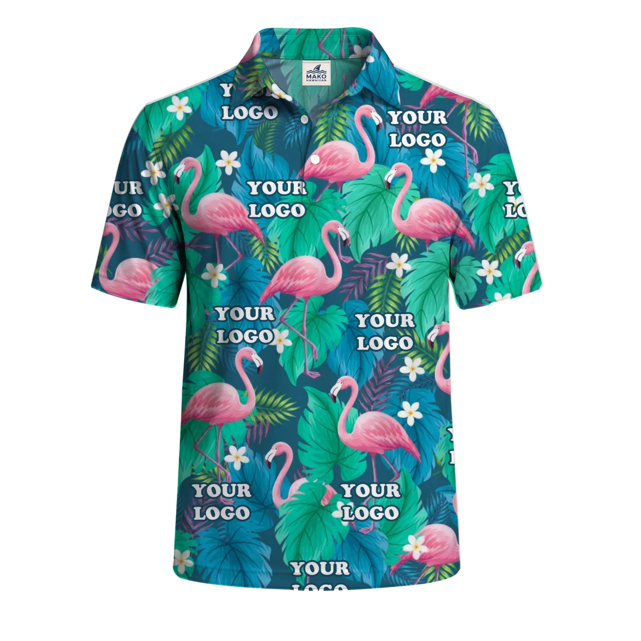 [Instant Preview] Tropical Flamingo Polo Shirt For Beach Resort Events - Mako Hawaiian