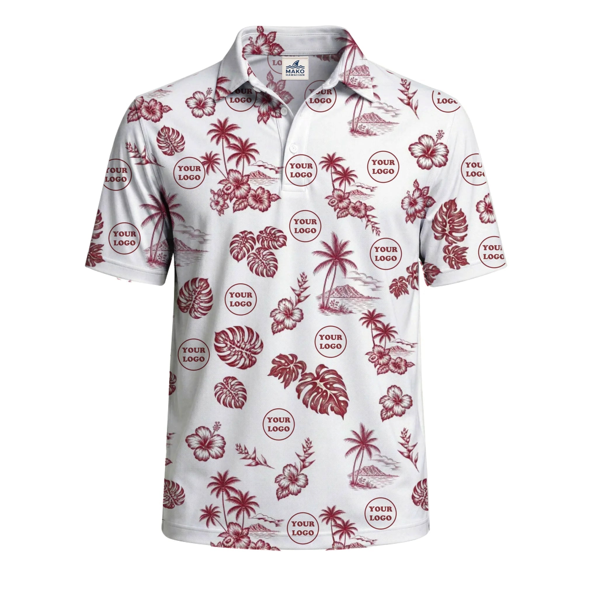 [Instant Preview] Vintage Aloha Polo Shirt For Vacation - Mako Hawaiian
