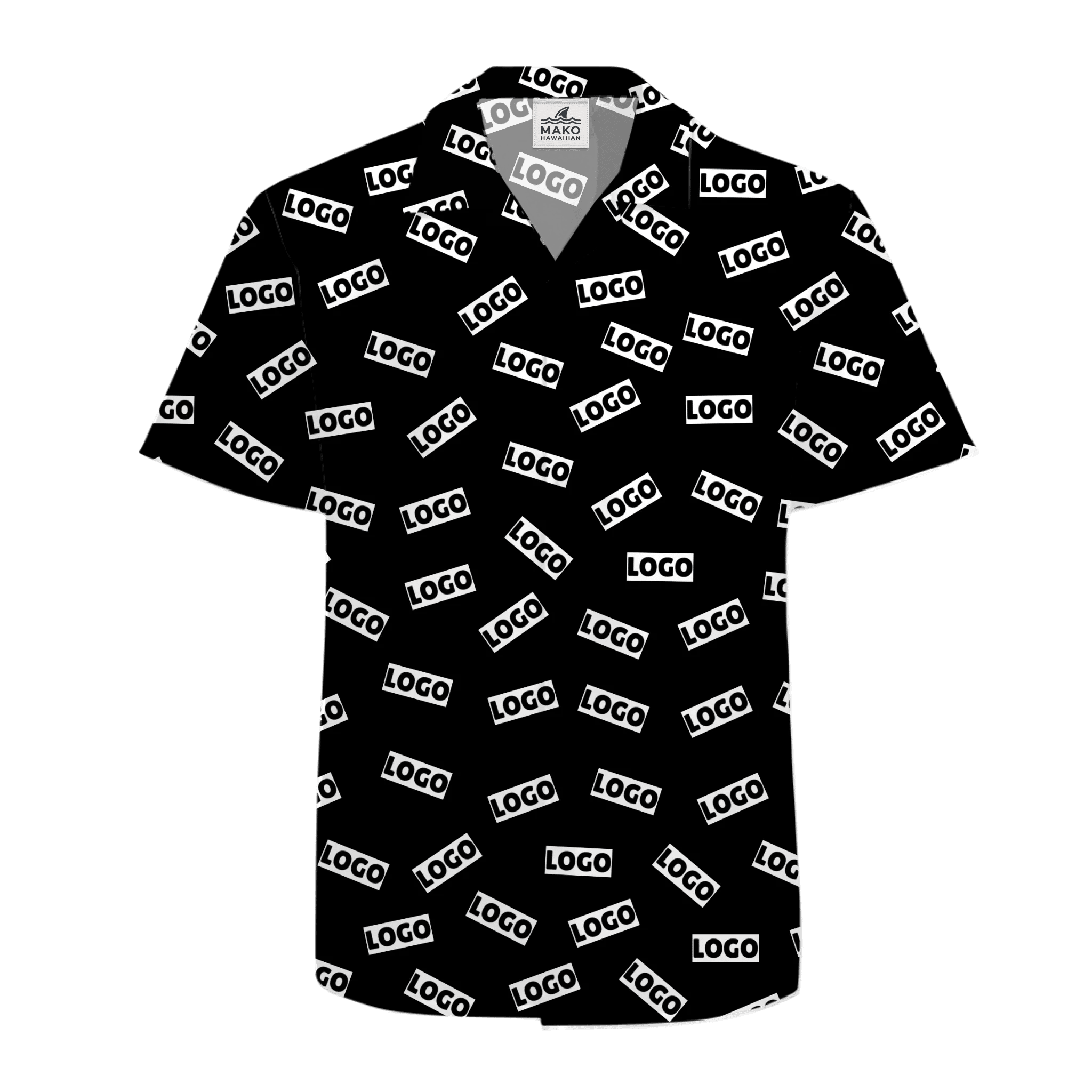 Live Preview Custom Hawaiian Shirt With Logo - Mako Hawaiian