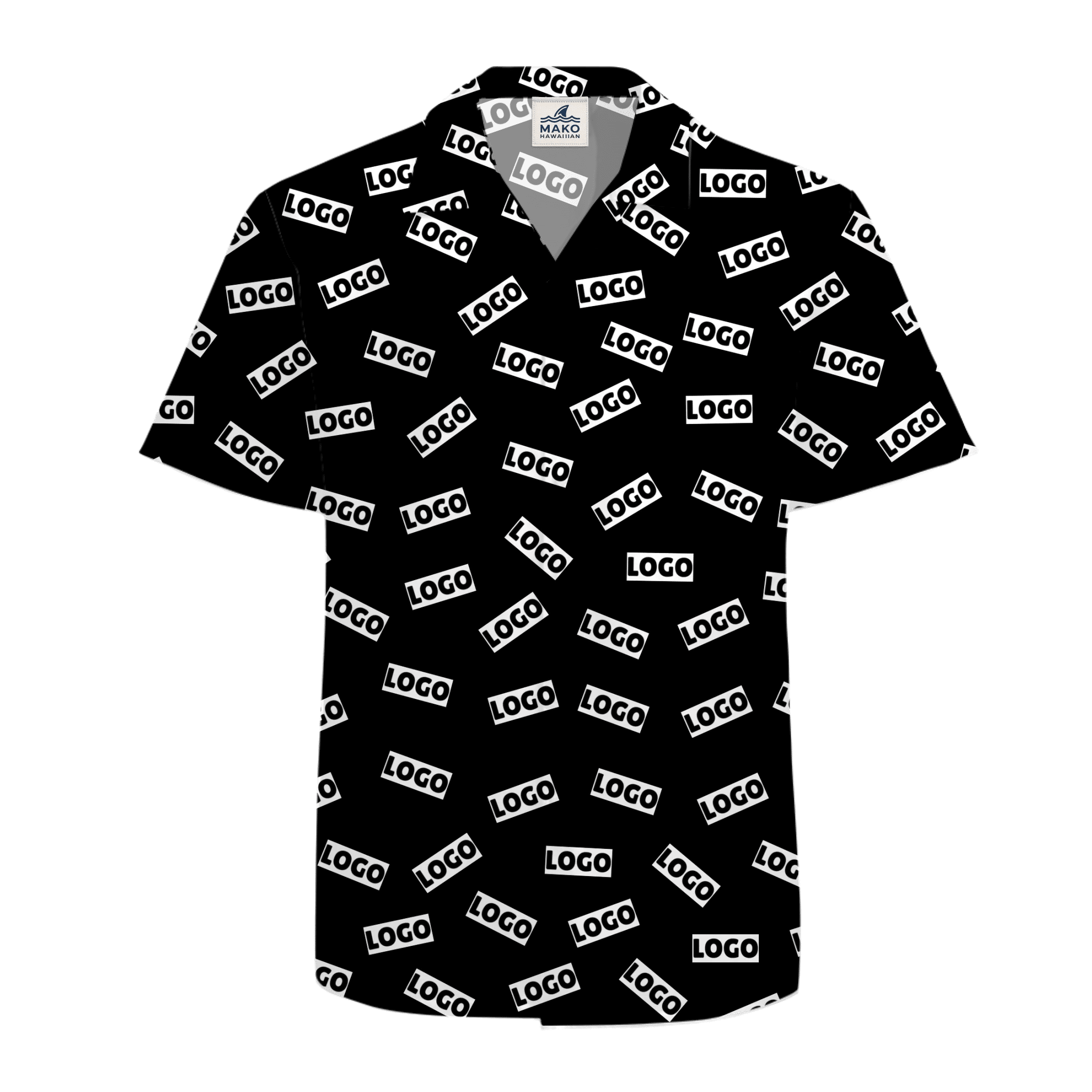 Live Preview Custom Hawaiian Shirt With Logo - Mako Hawaiian