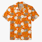 Orange Personalized Hawaiian Shirt With Company Logo - Mako Hawaiian