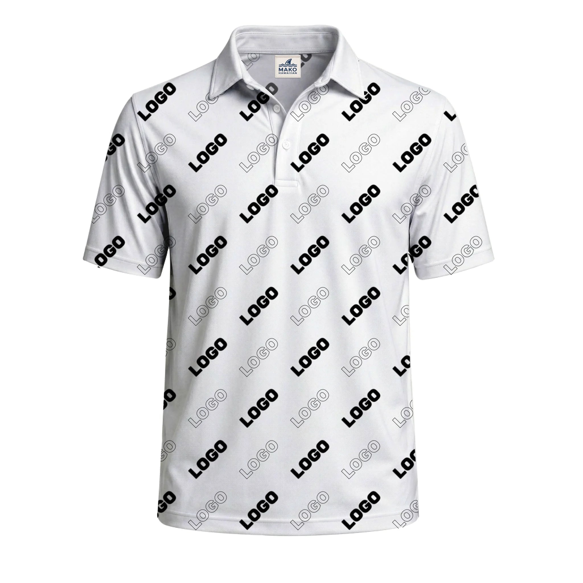 Personalized Company Logo Pattern Polo Shirt - Mako Hawaiian
