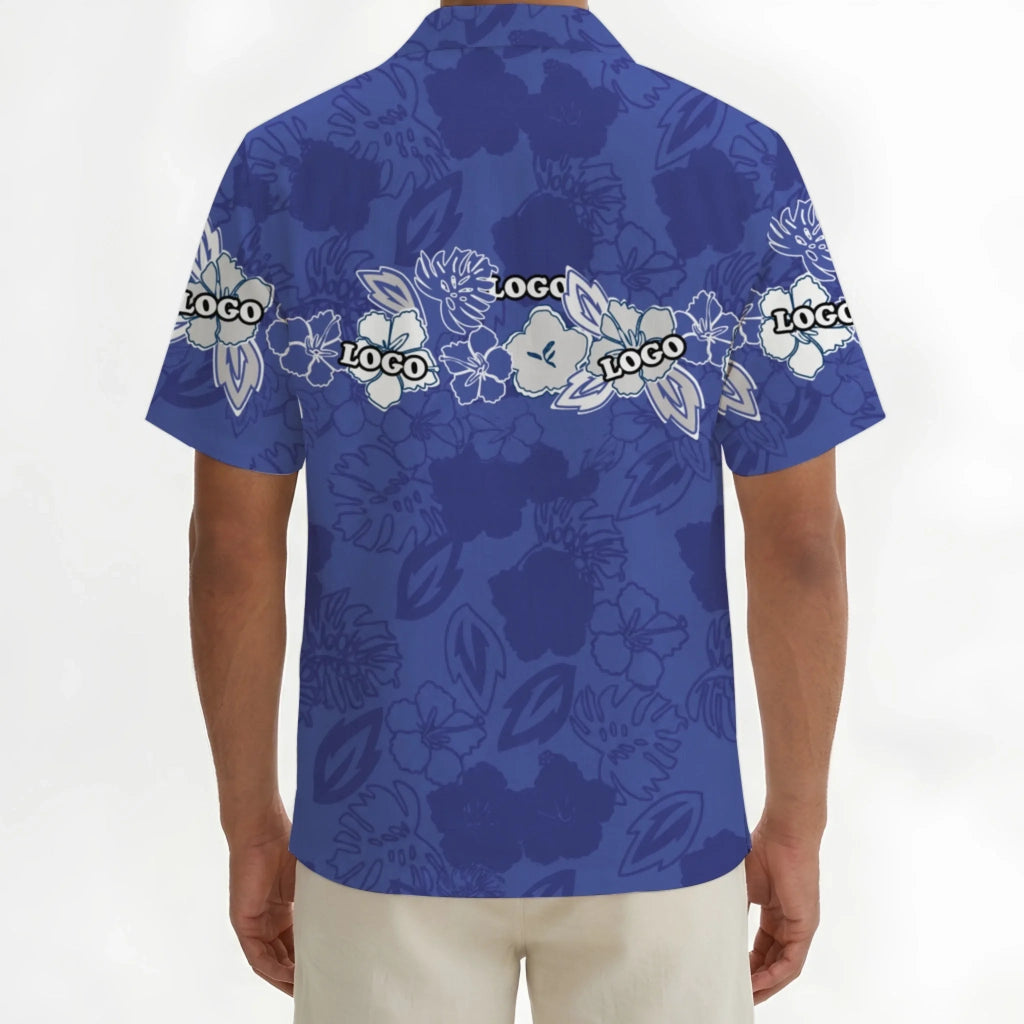Personalized Purple Island Bloom Aloha Shirt With Logo - Mako Hawaiian