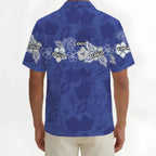 Personalized Purple Island Bloom Aloha Shirt With Logo - Mako Hawaiian