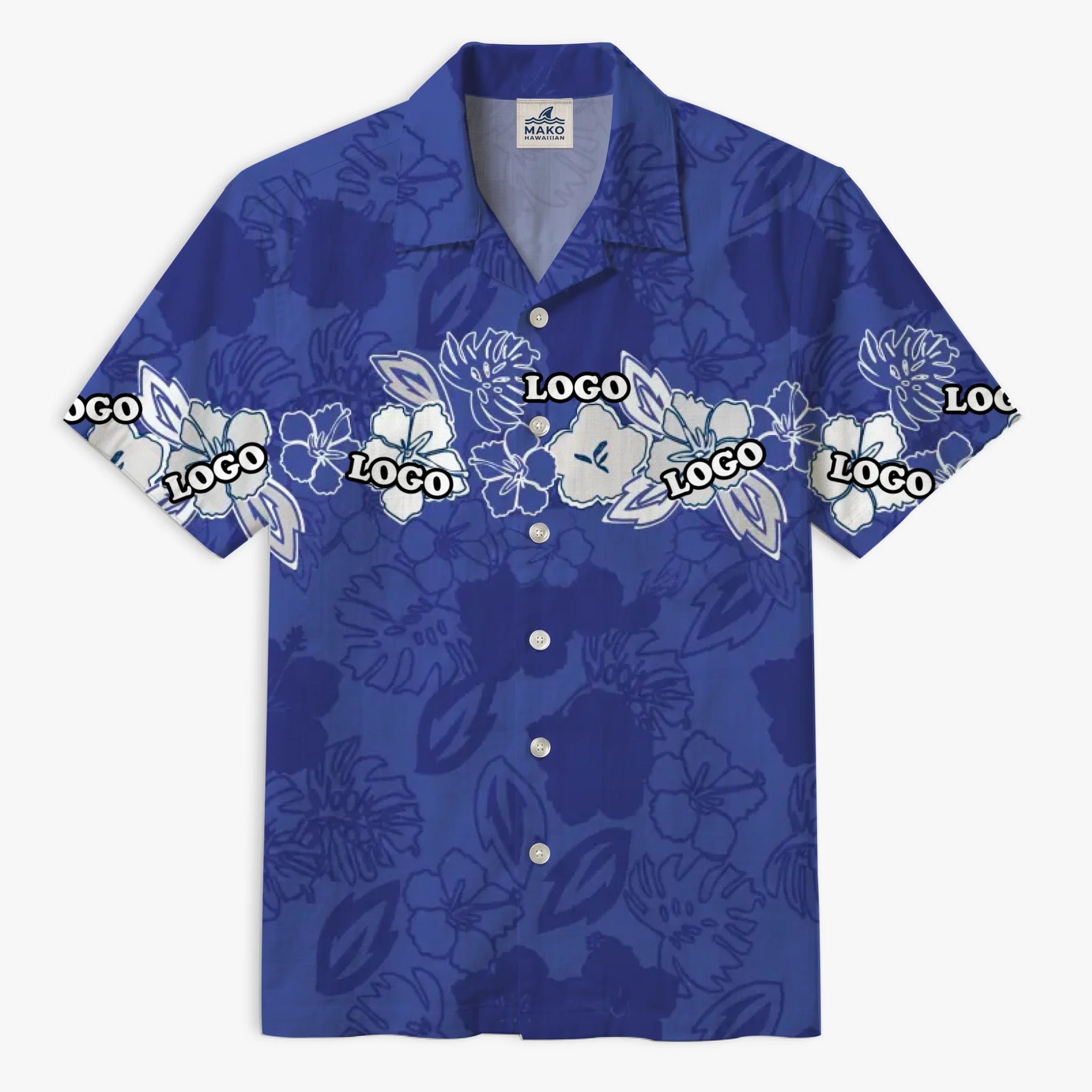 Personalized Purple Island Bloom Aloha Shirt With Logo - Mako Hawaiian