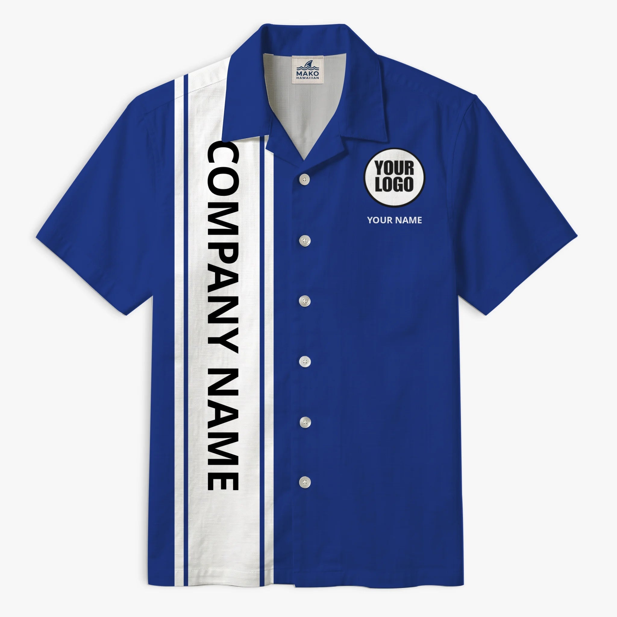 Team Stripe Custom Logo Shirt With Live Preview - Mako Hawaiian