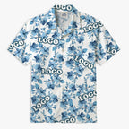 Vintage Blue Hibiscus White Hawaiian Shirt For Men With Live Preview - Mako Hawaiian